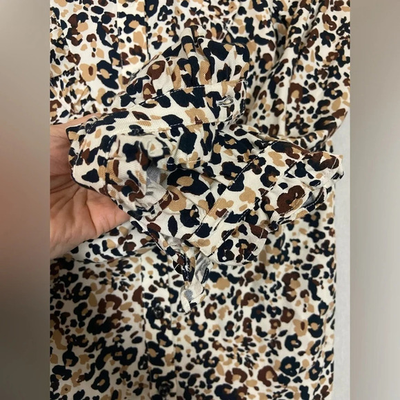 Maeve Anthropologie Katia Ruffled cheetah printed Button-down Blouse Sz 0 - Picture 6 of 15